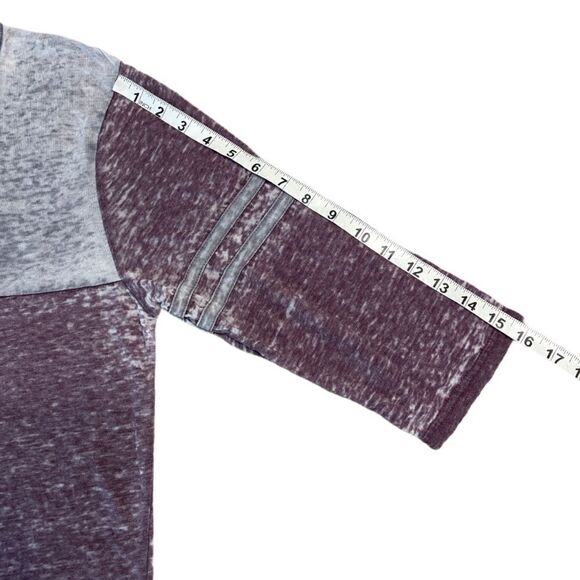 Purple and White washed out V neck T-shirt - Picture 8 of 10